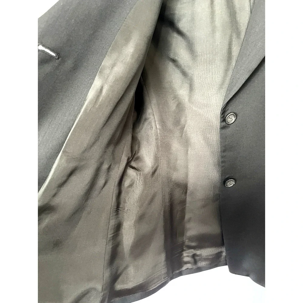 J.Crew Womens 100% Wool Blazer Sz 6 Black Business Casual Minimalist Career Wear